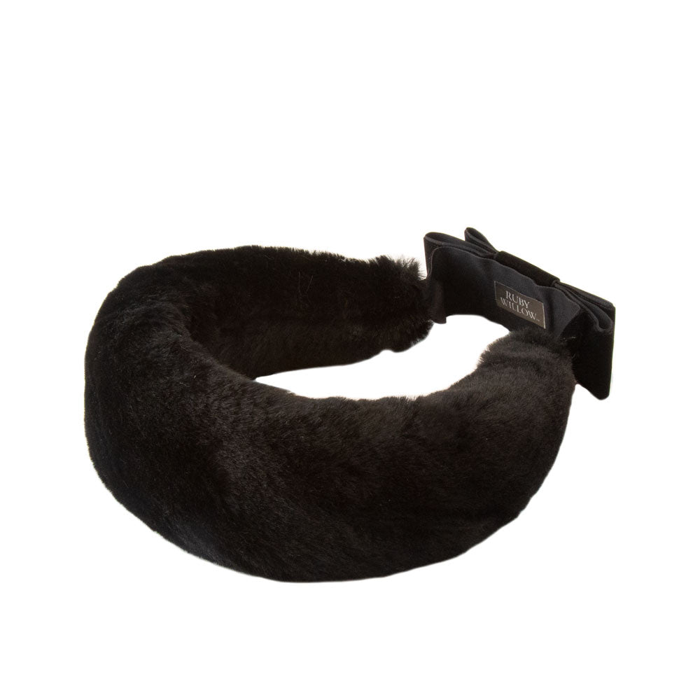 Dakota - Black Wide Fur Circlet Hairband
