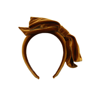 Alexandra - Cognac Velvet Bow Hairband