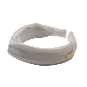 Luna -  White Velvet Twist Hairband