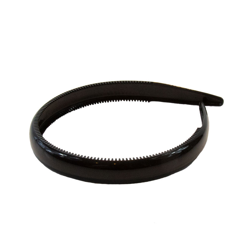 Daisy - Plain Black Toothed Hairband 1.5cm