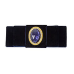 Grace - Navy Velvet Diamante Barrette Hair Clip