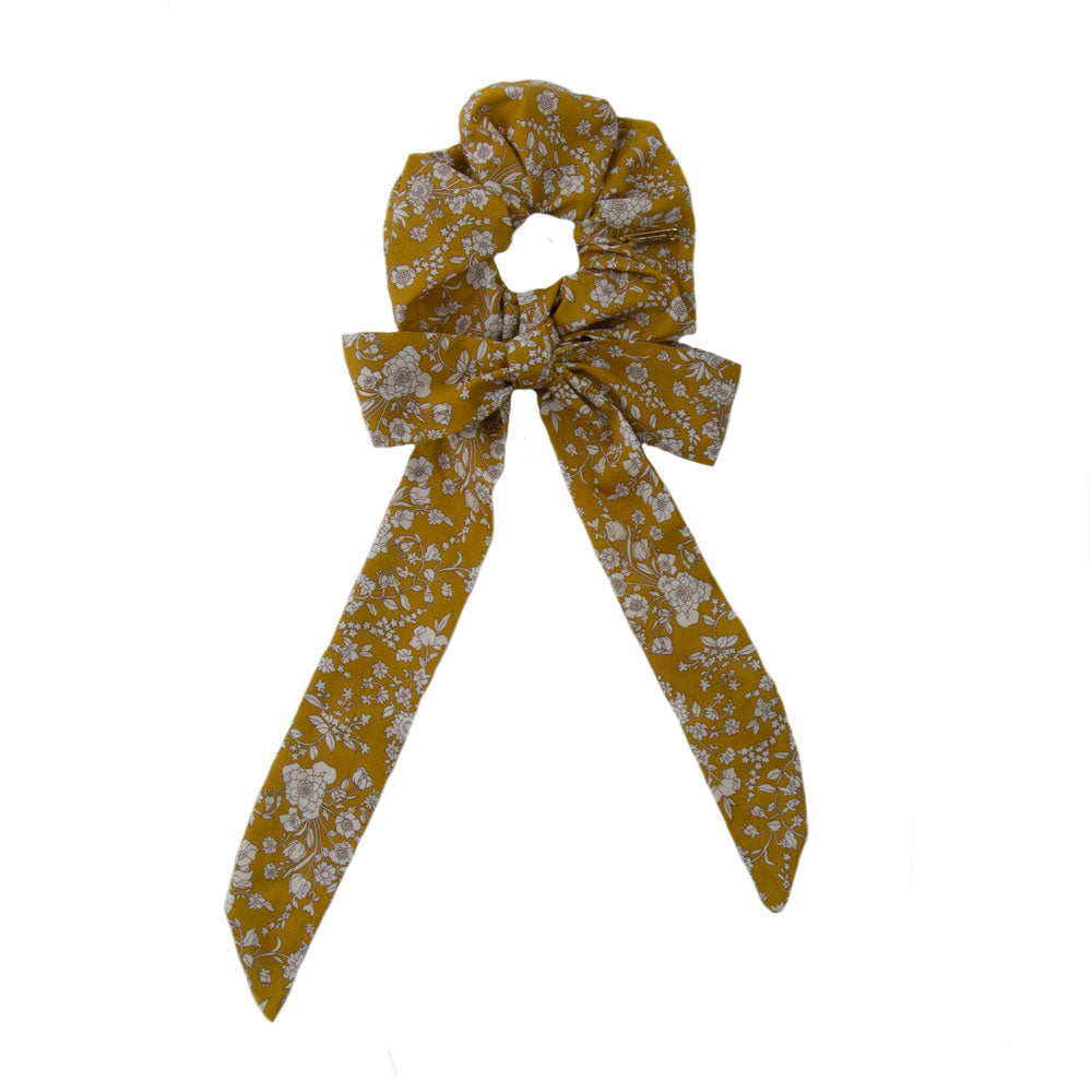 Consuela - Summer Blooms Mustard Yellow Scrunchie With Ties