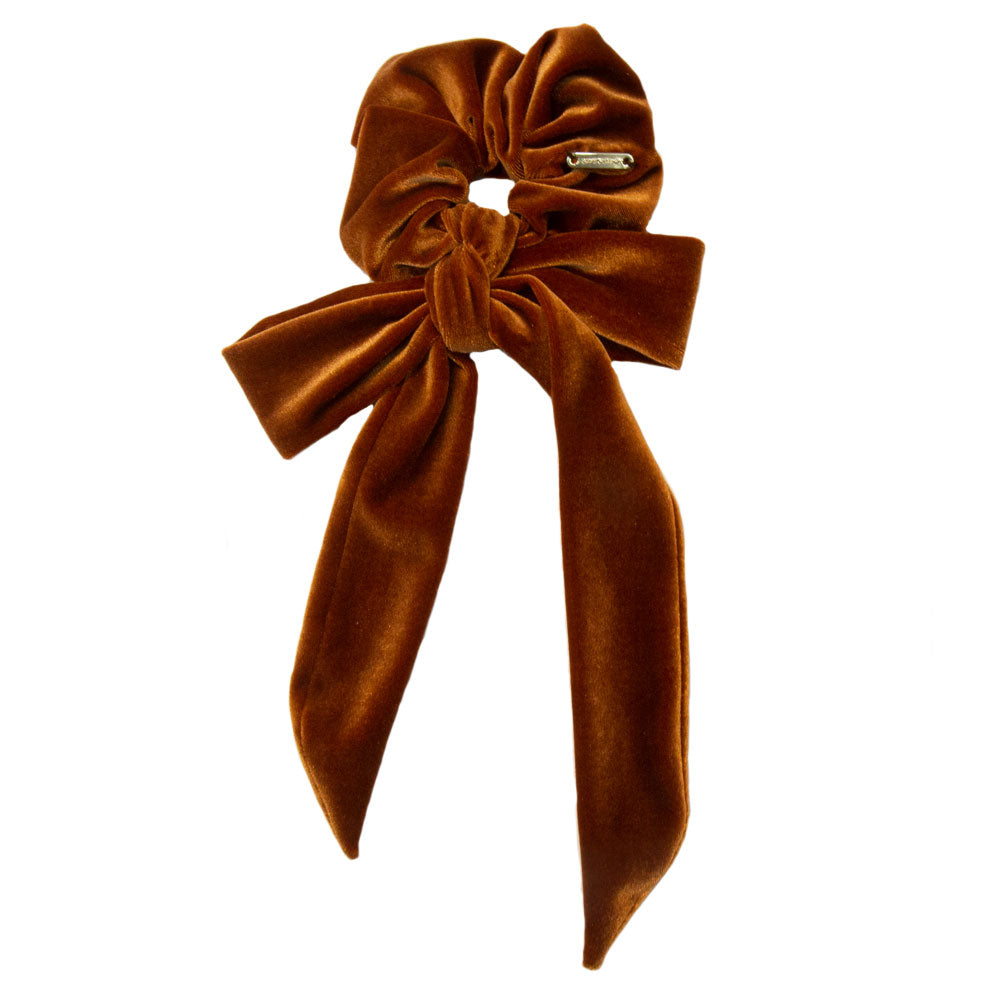 Consuela - Cognac Velvet Scrunchie With Ties