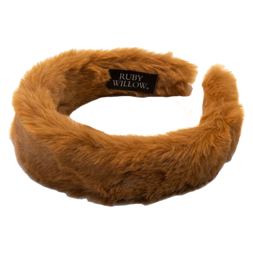 Madison - Camel Girls Fur Hairband
