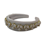 Monae - White Gold Beaded Hairband