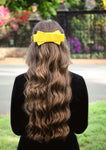Miranda - Yellow Layered Velvet Crocodile Bow
