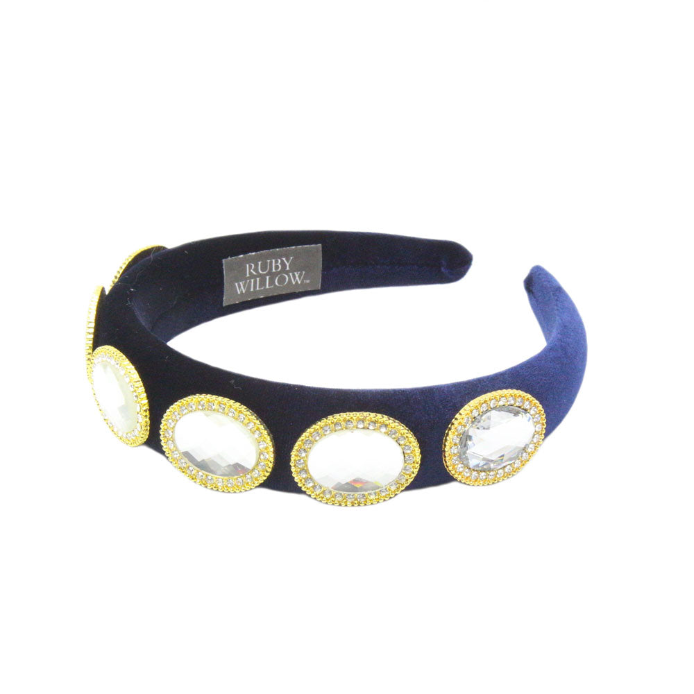 Bespoke Hairband - Navy Diamante B