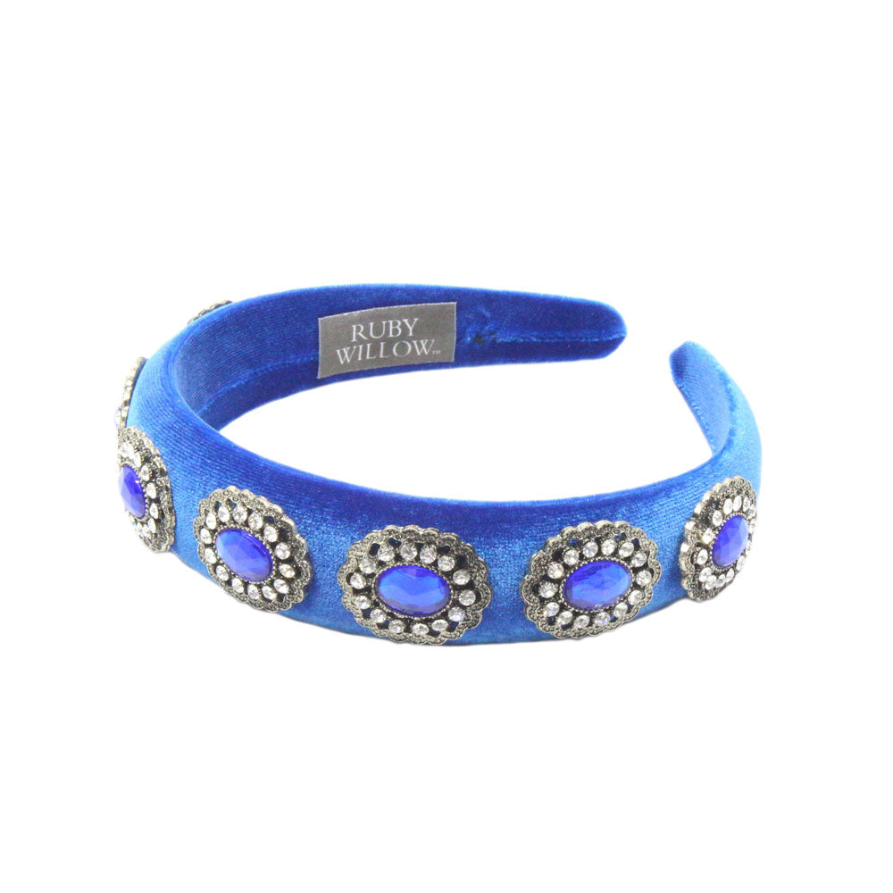 Bespoke Hairband - Royal Blue Diamante F