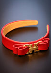 Victoria - Wine Red Faux Leather RW Hairband