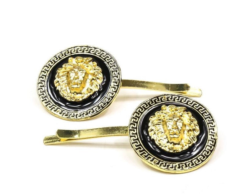 VIttori - Black Lion Head Hair Slides