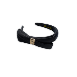 Panache Saige - Black Double Bow Leather Hairband