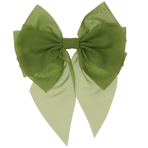 Lara - Lime Green Single Layer Chiffon Bow