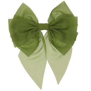 Lara - Lime Green Single Layer Chiffon Bow