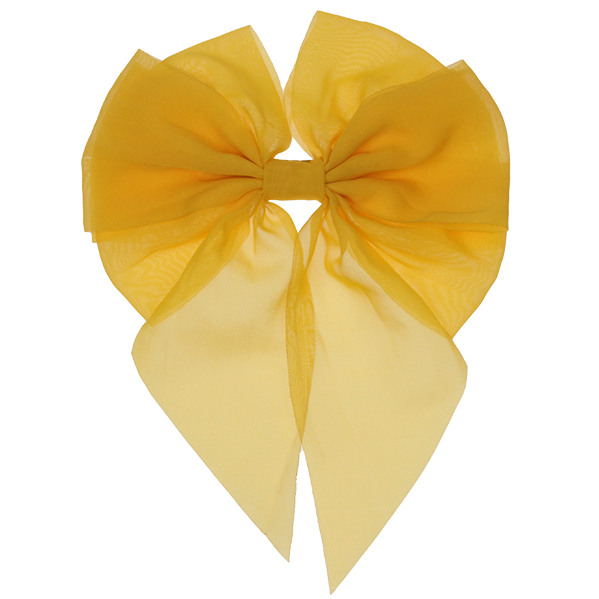 Lara - Bright Yellow Single Layer Chiffon Bow