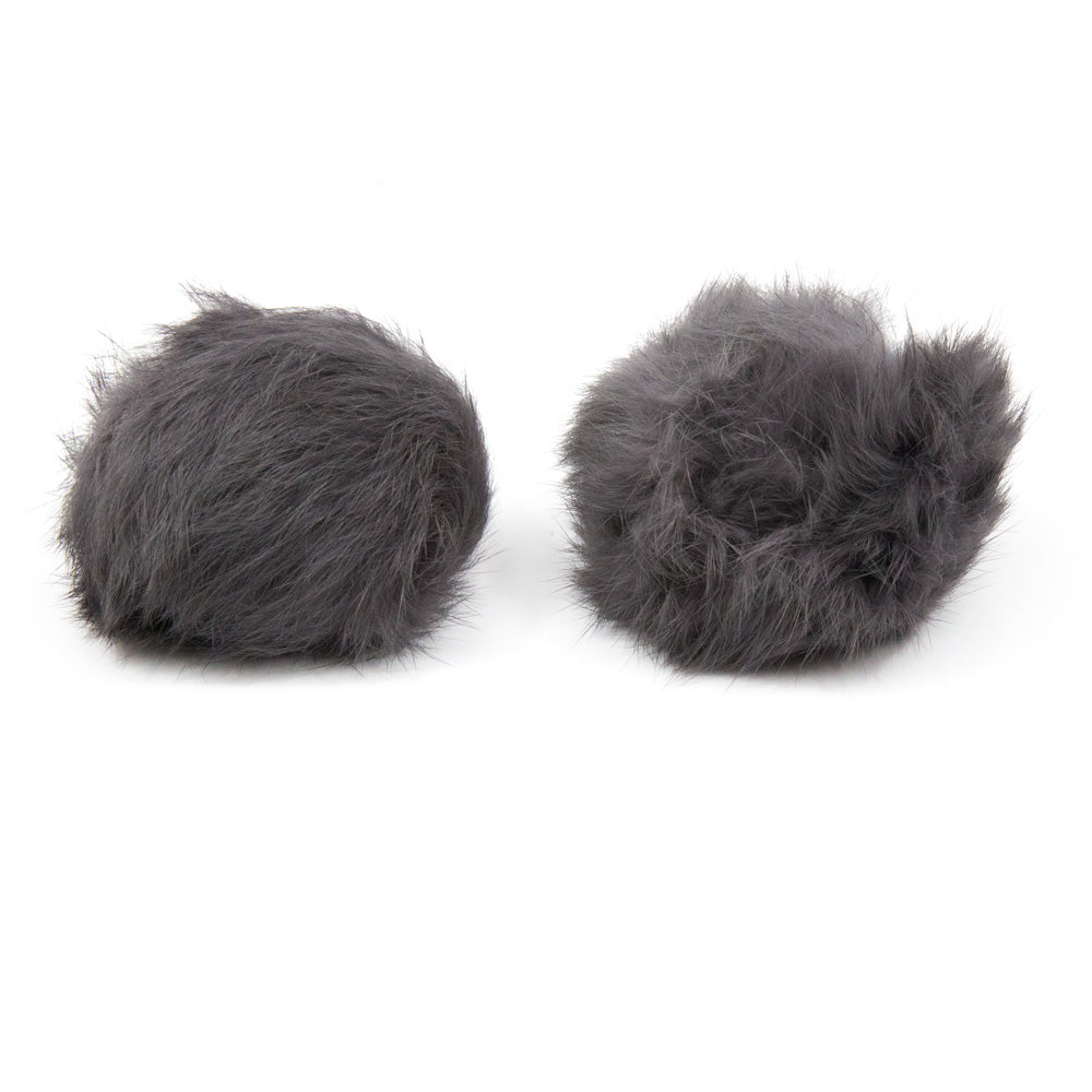 Bowtique - Grey Fur Shoe Clips