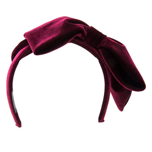 Alexandra - Wine Velvet Bow Hairband