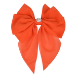 Lara - Orange Single Layer Diamante Chiffon Bow