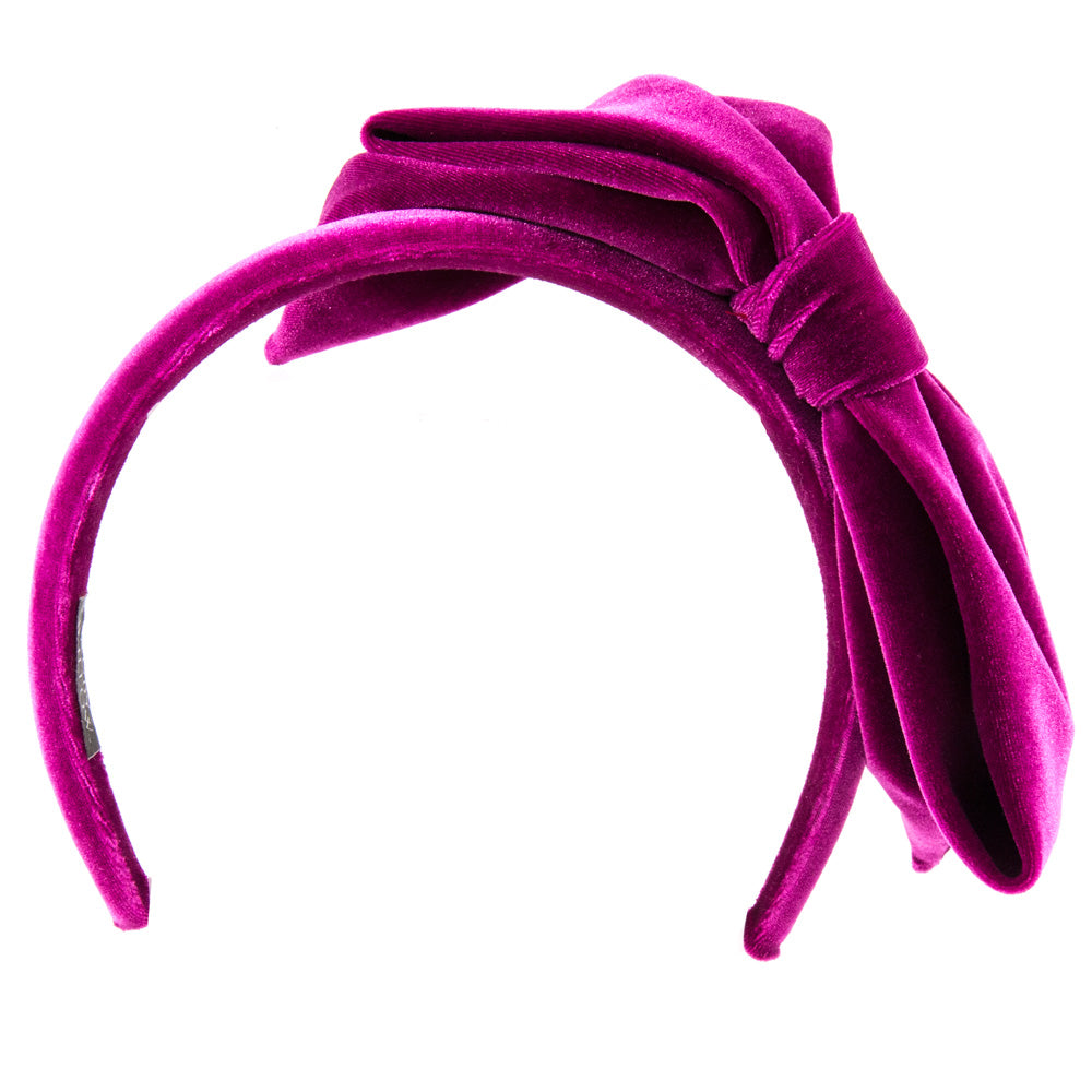 Alexandra - Fuchsia Velvet Bow Hairband