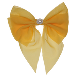 Lara - Bright Yellow Single Layer Diamante Chiffon Bow