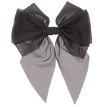 Lara - Grey Single Layer Chiffon Bow