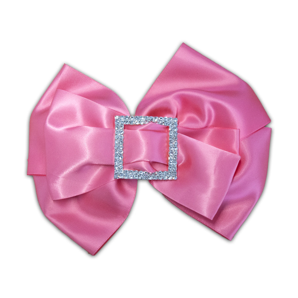 Triple Square Diamante Bow - Deep Pink