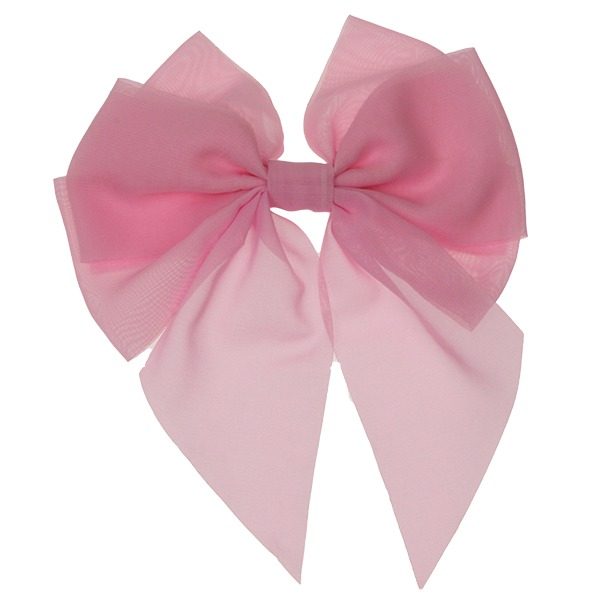 Lara - Light Pink Single Layer Chiffon Bow