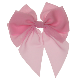 Lara - Light Pink Single Layer Chiffon Bow