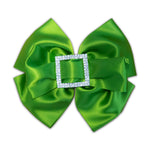 Triple Square Diamante Bow - Deep Lime