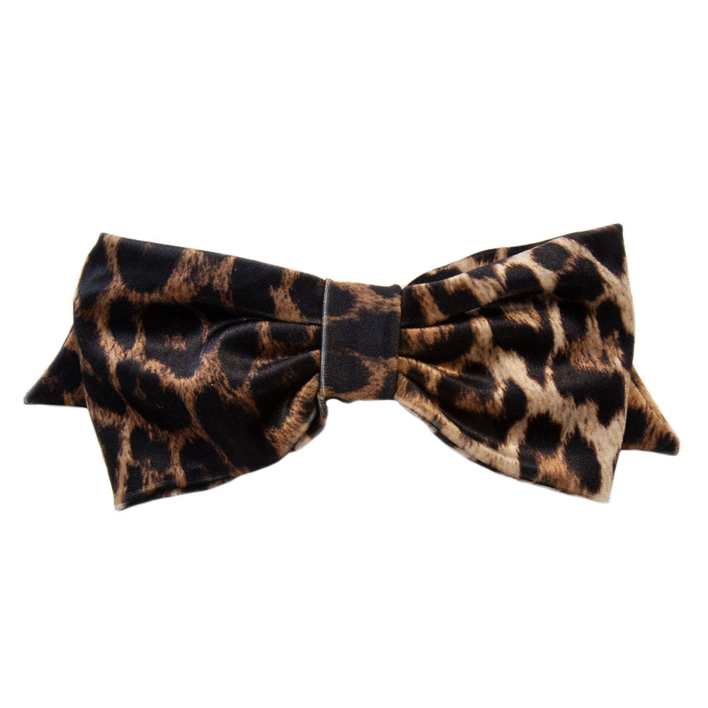 Alexandra - Leopard Velvet Bow - Clip B